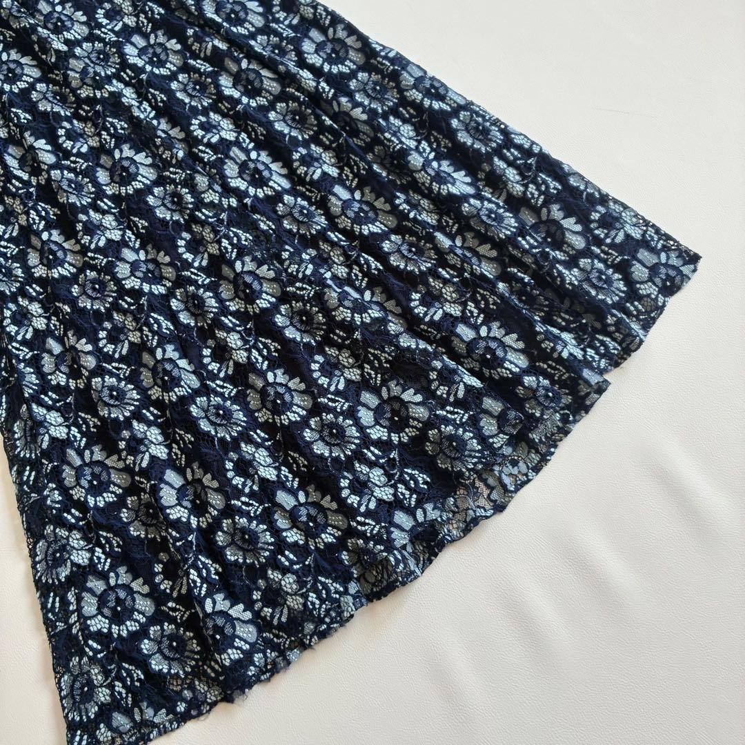 ◆美品◆2.1万◆カスタネ◆オケージョンドレス◆総レース◆ネイビー◆0