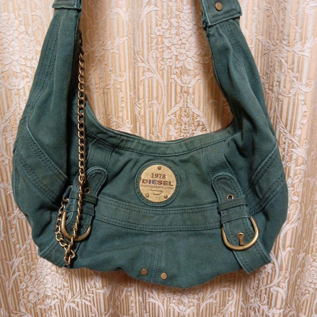 DIESEL ダークグリーン ショルダーバッグ