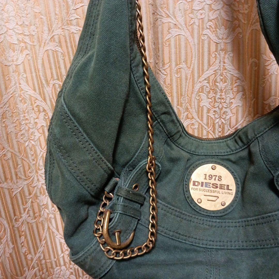DIESEL ダークグリーン ショルダーバッグ
