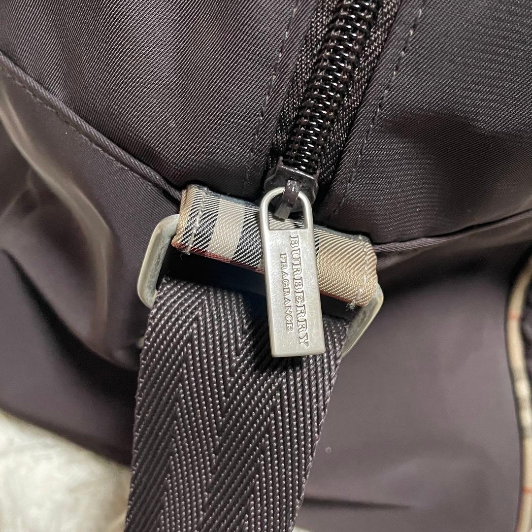 BURBERRY バーバリー ボストンバッグ ナイロン ノバチェック ブラウン