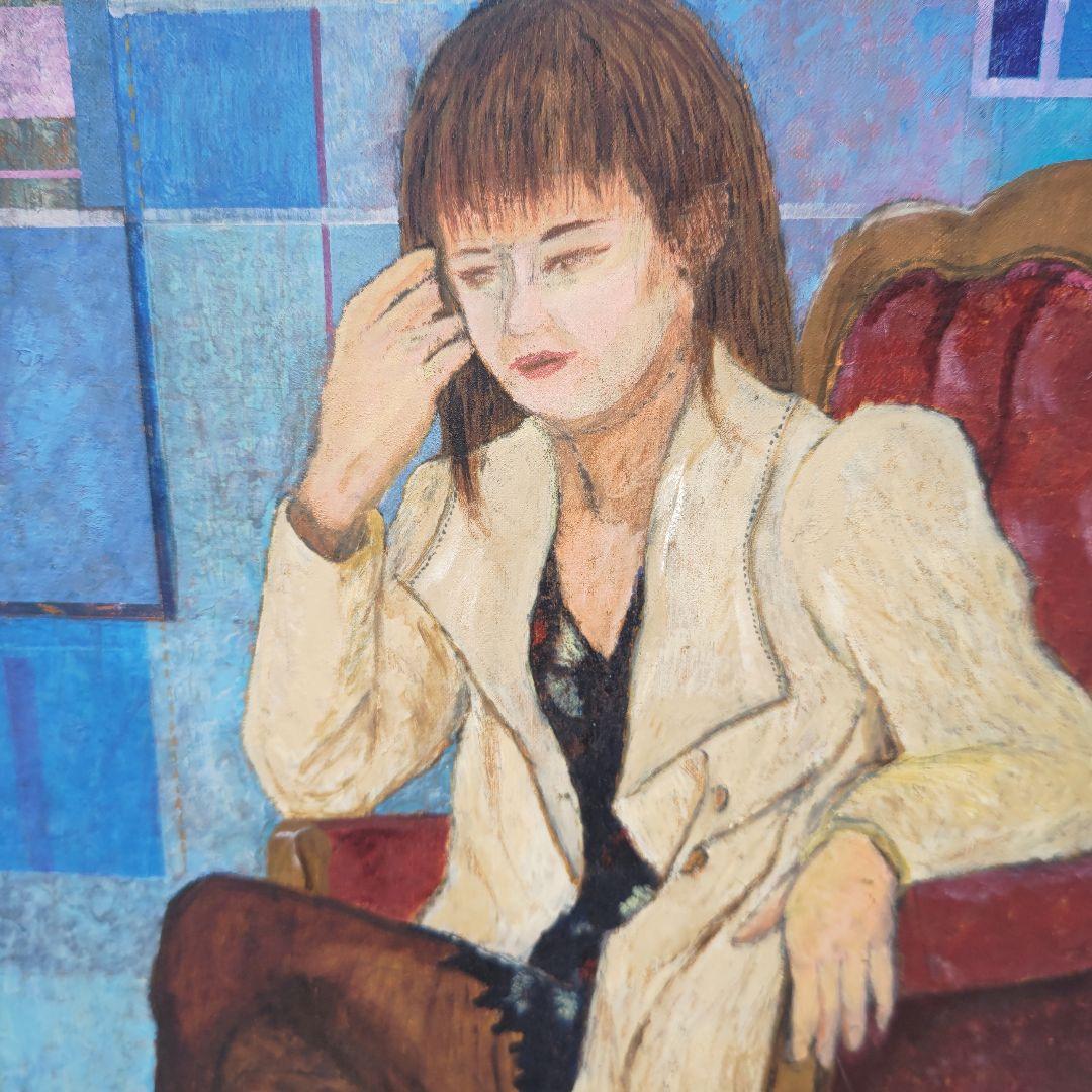 現代美術、小倉紀美子、婦人像、12号油彩