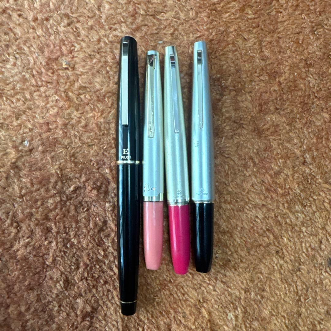 14金(585) 万年筆 4本(プラチナ パイロット 各2本) ペン先 ニブ