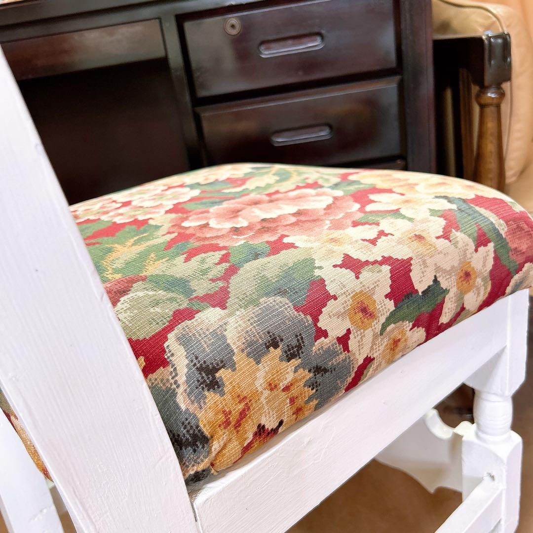 アンティーク商材 ① オールドウッド クッションチェア ウッドスツール 椅子