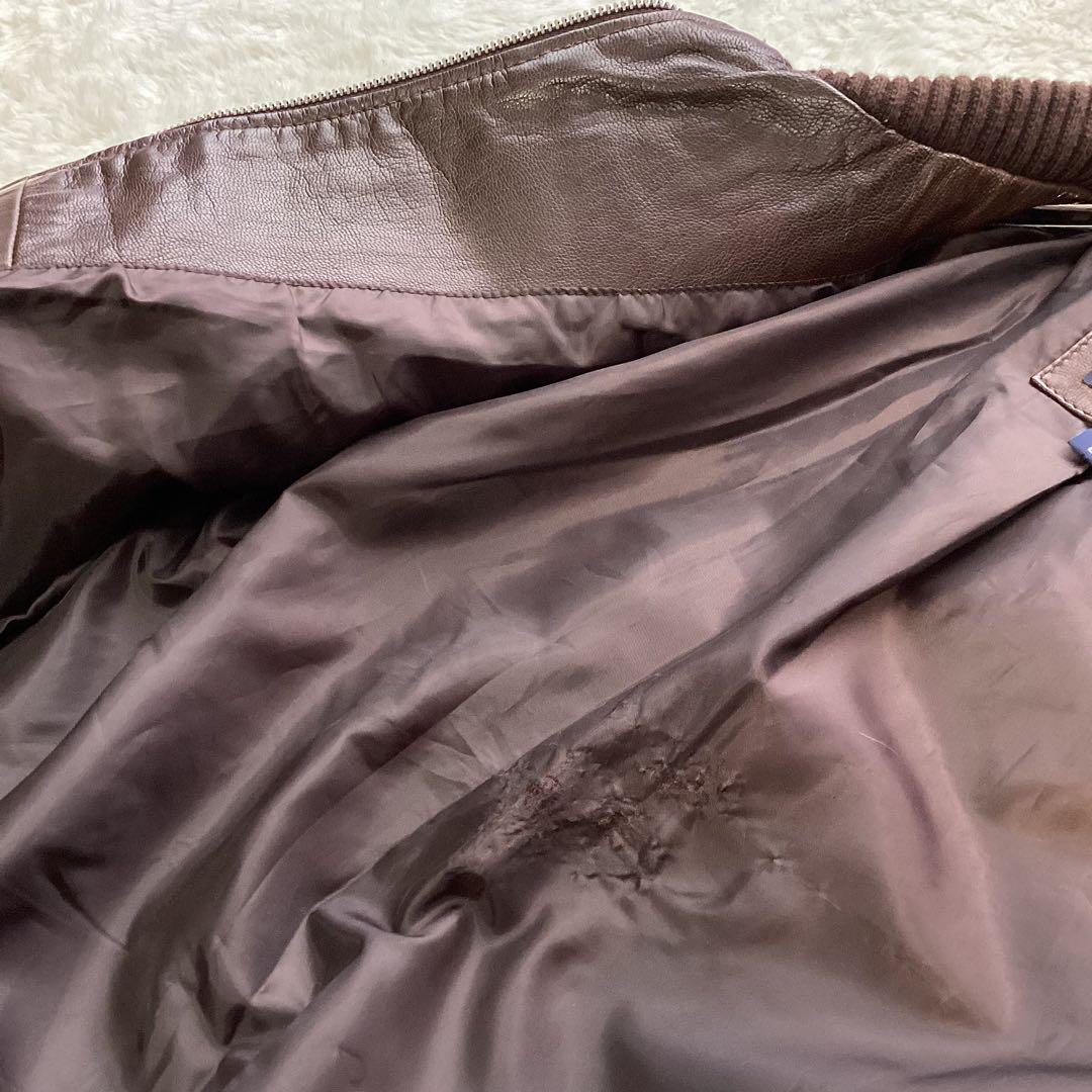 ギャップ　レザージャケット　ブラウン　ヤギ　山羊　ゴートレザー