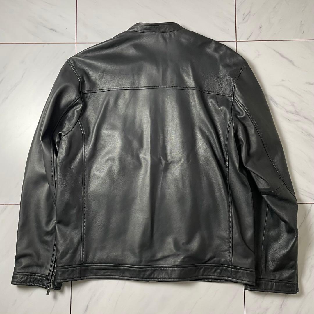 未使用級 theory シングルライダース ラムレザー ジャケット ブラック L