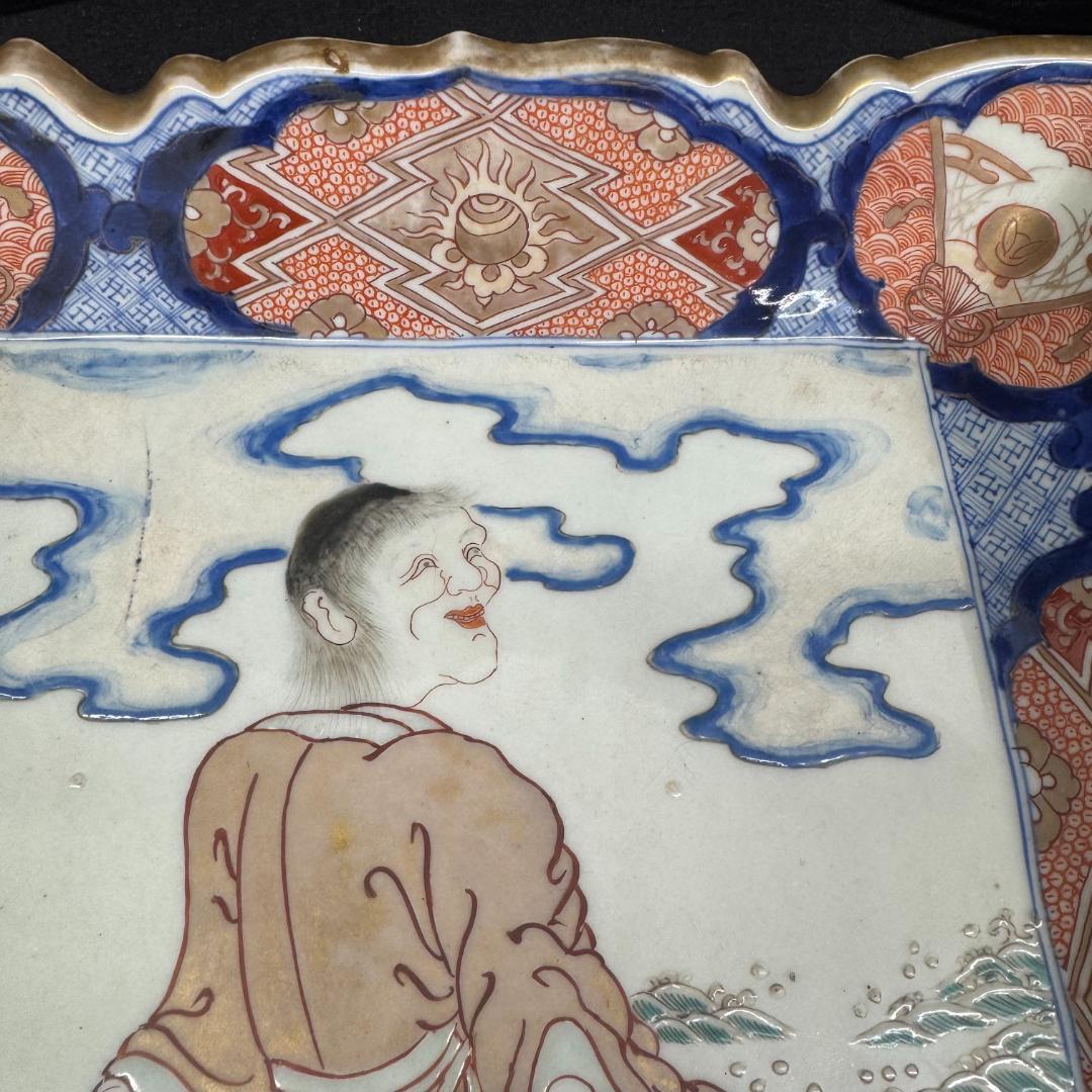 古伊万里　色絵　蝦蟇仙人図　初期伊万里　金襴手 アンティーク　箱付き