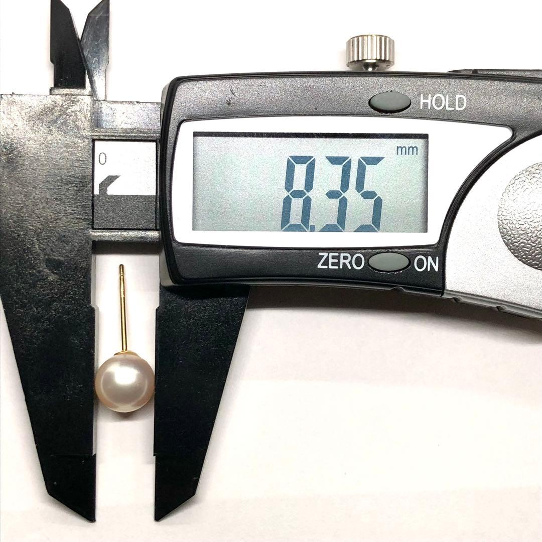 ゴールデンパールあこやダブルパールデザイン スタッドk18ピアス