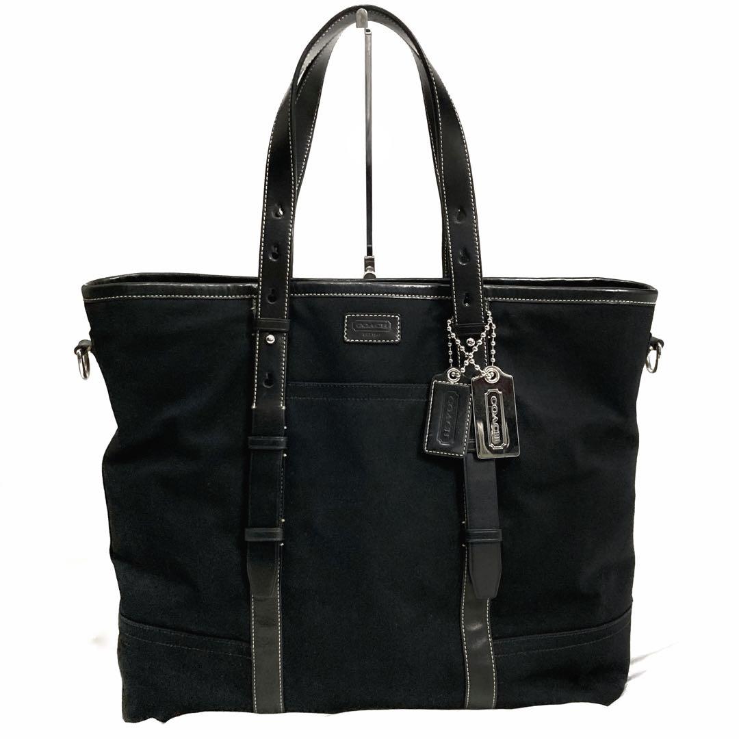 JT 美品 コーチ 大容量2wayビジネスバッグ A4・B4収納 斜め掛け