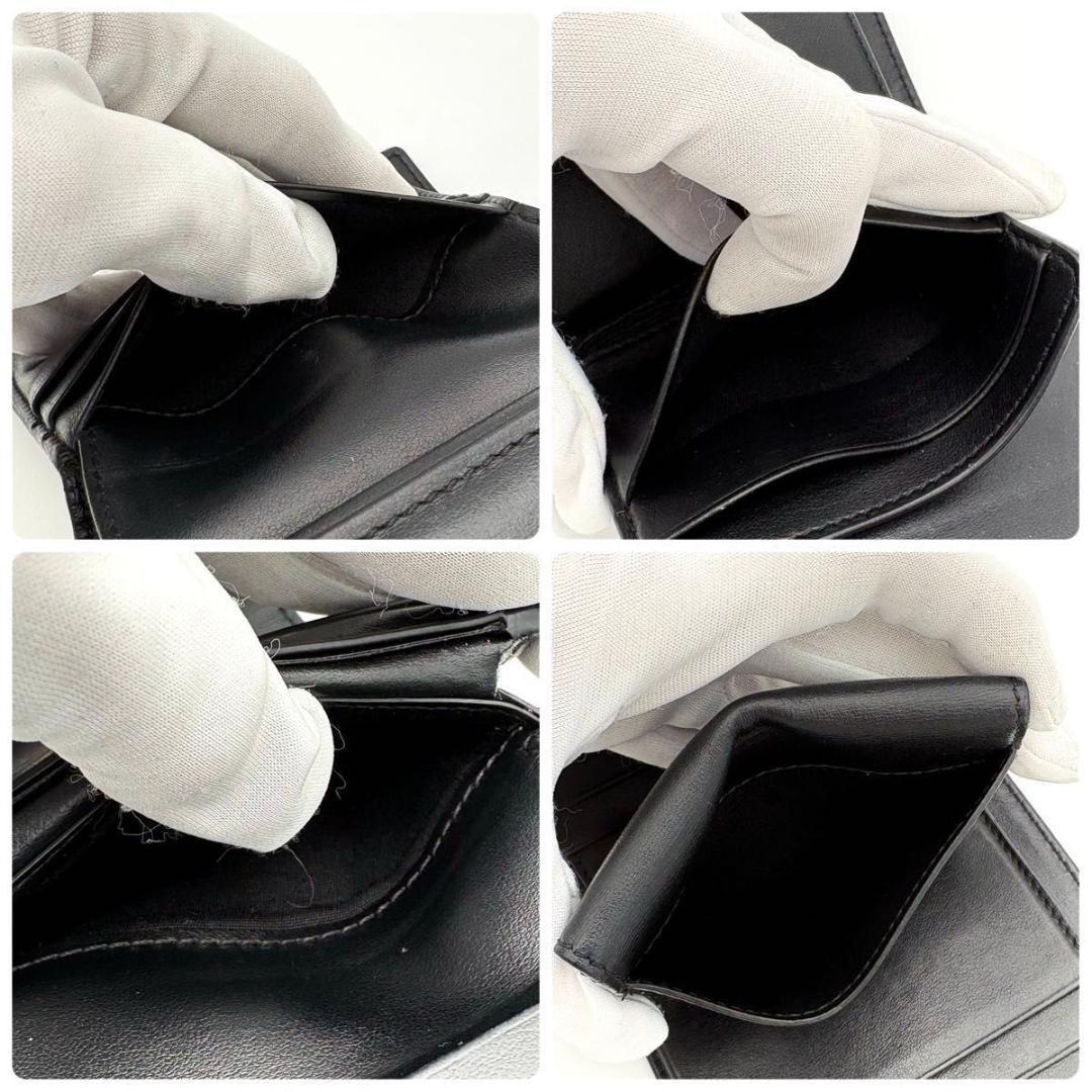 セリーヌ 折財布 トリオンフ フラップ ウォレット 三つ折り 黒 2423