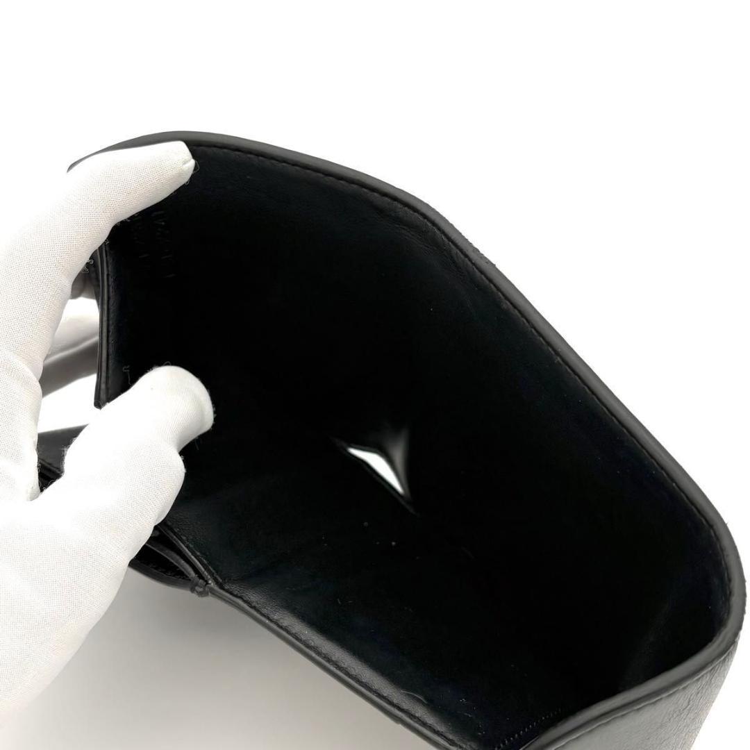 セリーヌ 折財布 トリオンフ フラップ ウォレット 三つ折り 黒 2423