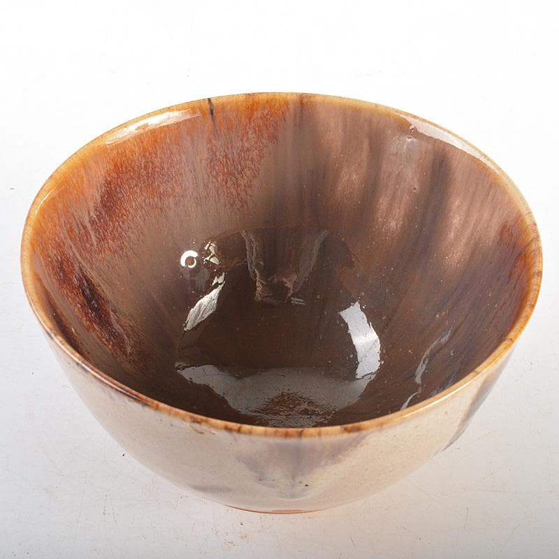 茶道具　高取焼　茶碗　陶印あり　仕覆・時代箱付　V　R7029