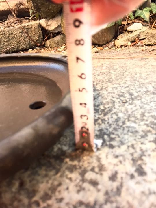 盆栽鉢　時代水庄園縁入り楕円41x29x7cm