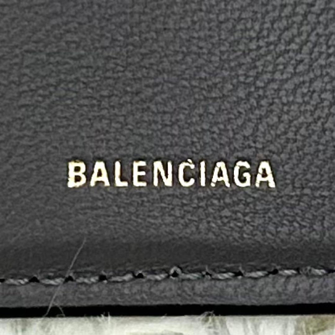 【美品】BALENCIAGA ENVELOPE 三つ折り財布 ブラック×グレー
