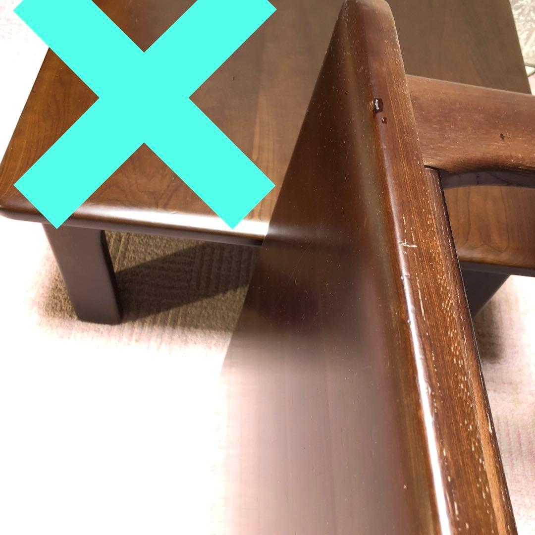 座卓　天然木(にれ)　縦約105cm×横約65cm×高さ約33.5cm