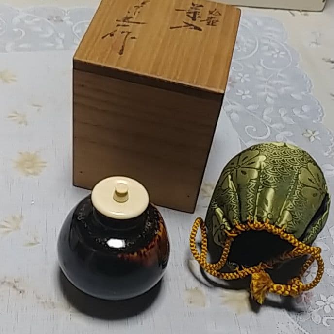九壺　茶心壺　茶入　仕服　陶芸品　骨董品