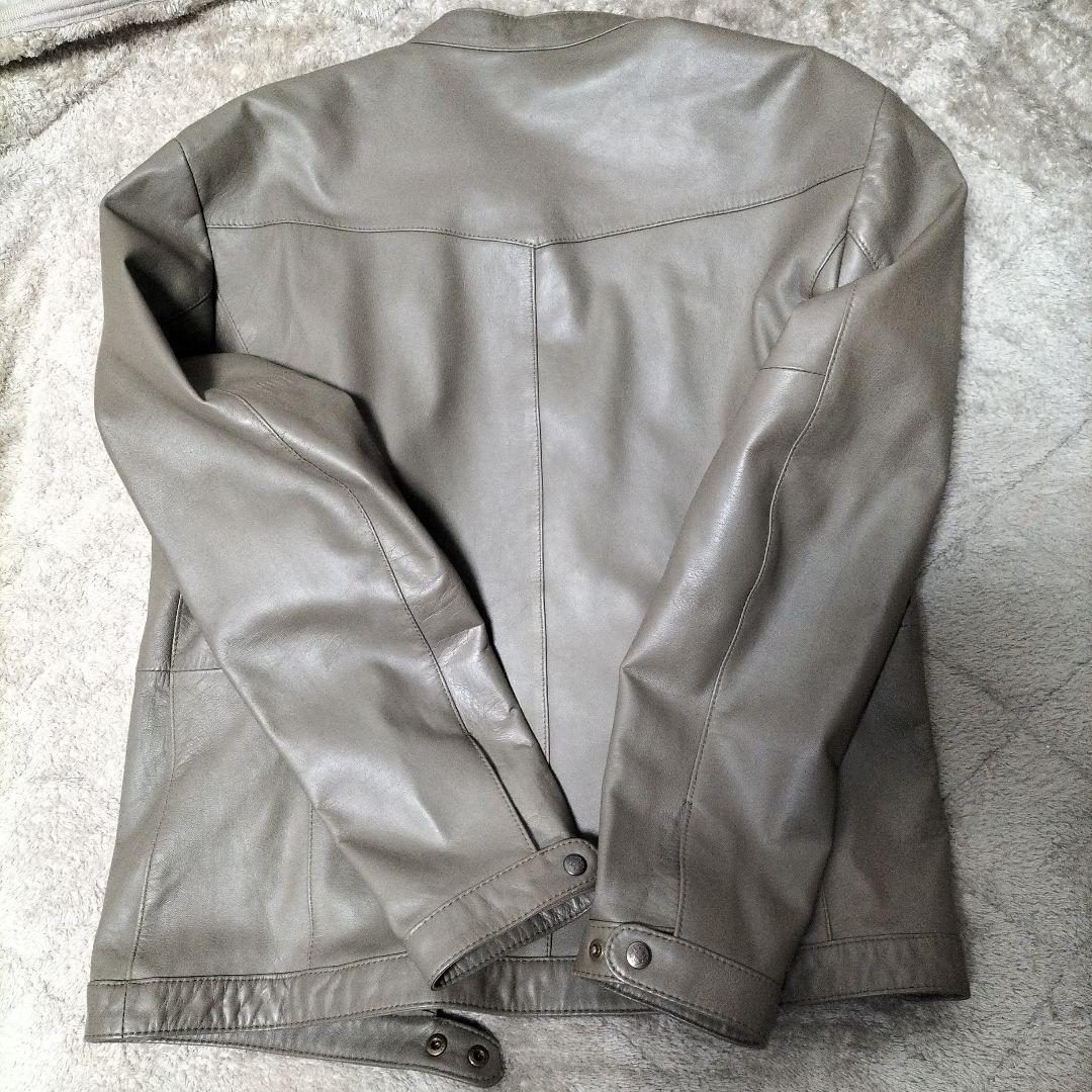 ムッシュニコル　レザーシングルライダースジャケット 48