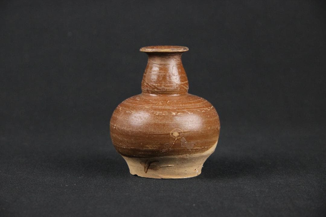 中国　明清時代 褐釉小壺 古民窯 福建窯 唐物 中国古玩 EU11-7