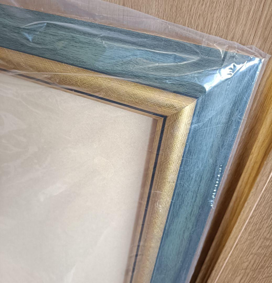 未使用 木製油彩額縁 アクリル面付き
