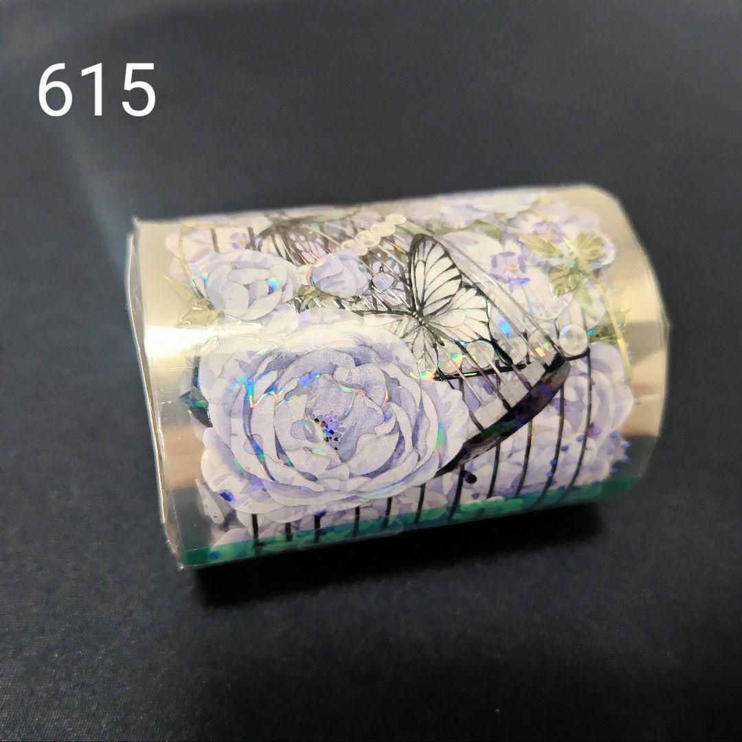 巻売 615★ 海外 マスキングテープ マステ PET 花 薔薇 蝶 贝壳光