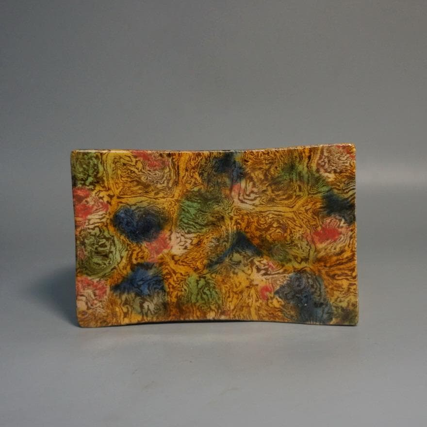 唐三彩脈枕　陶器