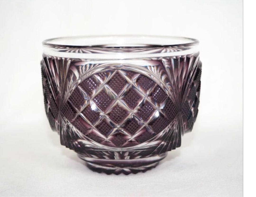 送料無料　復元薩摩切子　尚古集成館監修 島津薩摩切子　ぐい呑み/盃　共箱