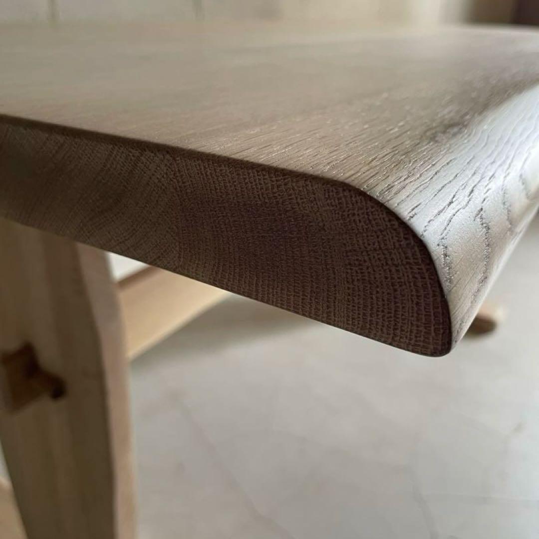 美品　飛騨清見工房　天然木楢無垢材　オーク無垢材　ダイニングテーブル150 虎斑