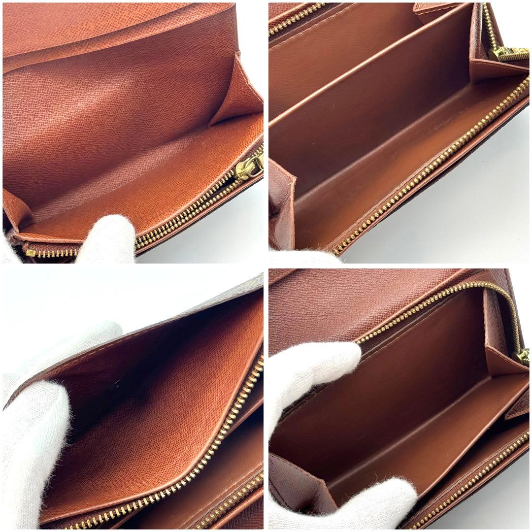 【お買得】 ルイヴィトン モノグラム ポルトモネ トレゾール 二つ折り財布