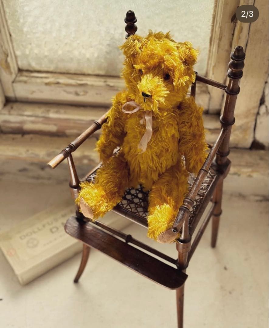 フランスアンティーク とっても優しいお顔の綺麗なゴールドベア