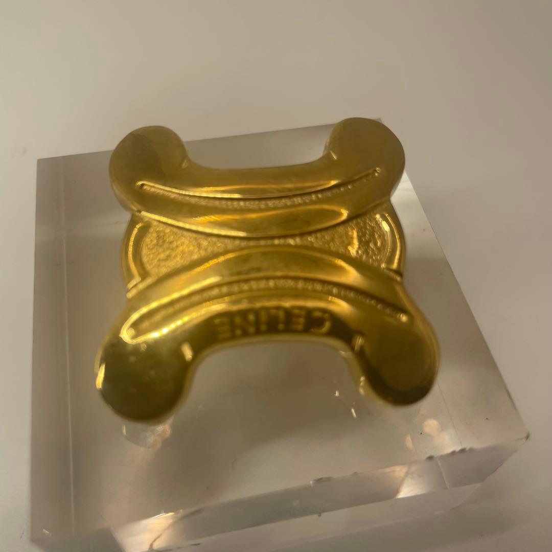 CELINE✨セリーヌ　トリオンフ　 ゴールド ブローチ　ヴィンテージ