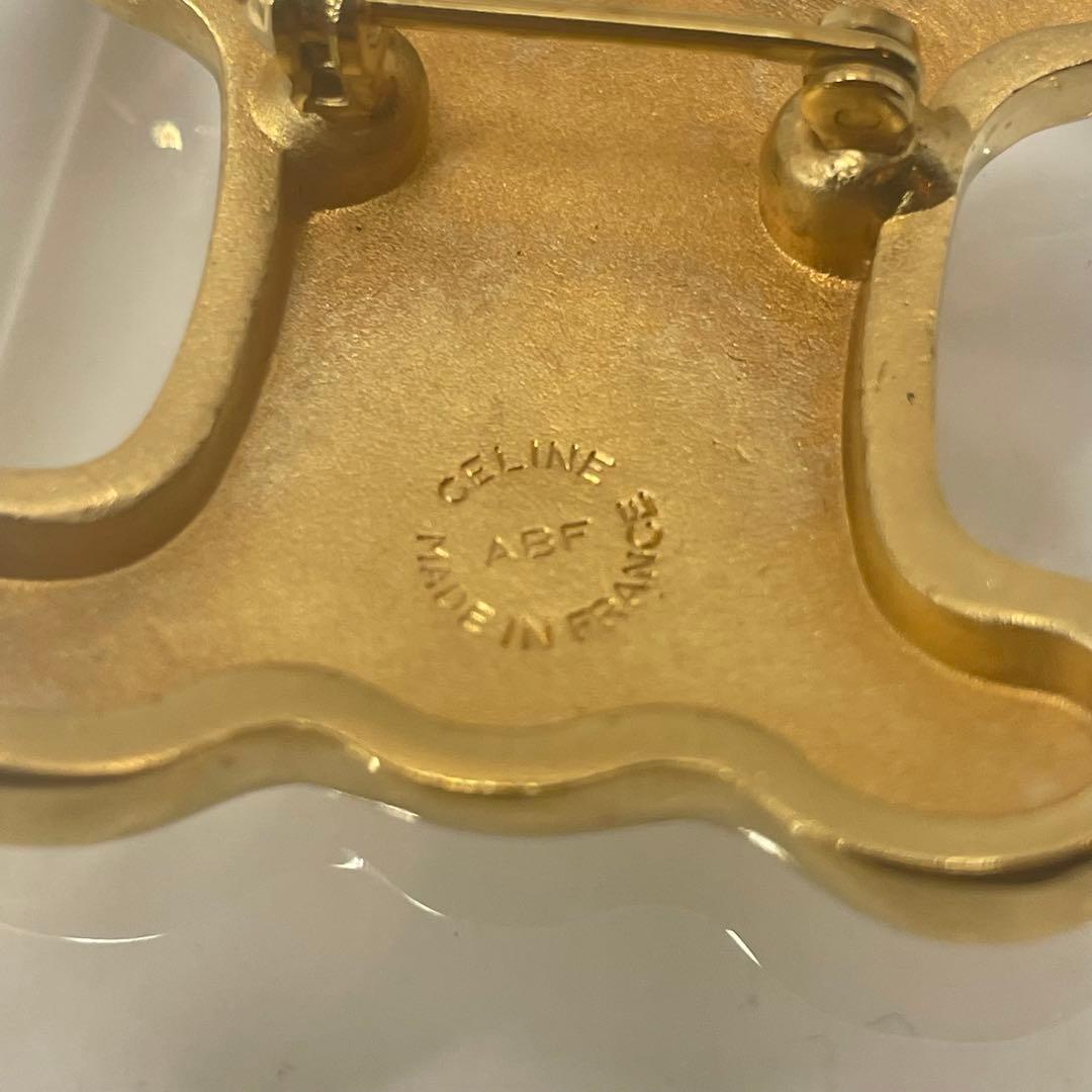 CELINE✨セリーヌ　トリオンフ　 ゴールド ブローチ　ヴィンテージ