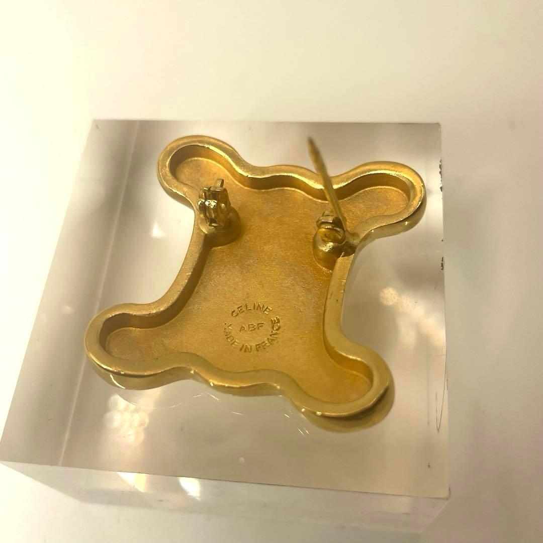 CELINE✨セリーヌ　トリオンフ　 ゴールド ブローチ　ヴィンテージ