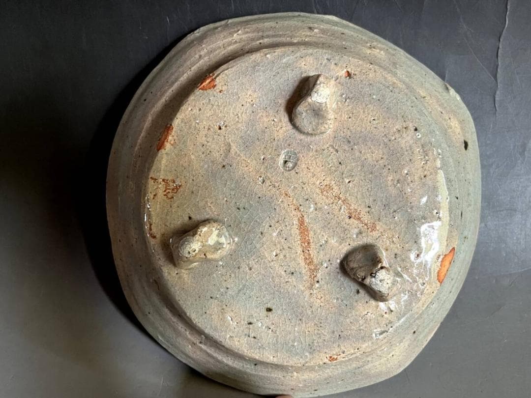 鉢■絵唐津 花唐草紋 菓子器 三つ足平鉢 深皿 古美術 時代物 骨董品■