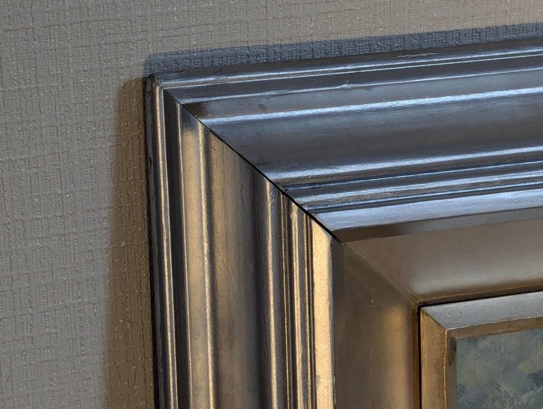 【真作】絵画　杉田一男　油彩20号　森戸の夕映　静寂と輝きの一瞬　U113