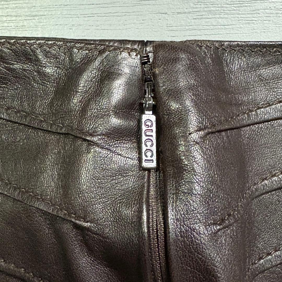 GUCCI レザースカート　羊革　ラムレザー　イタリア製　トムフォード期