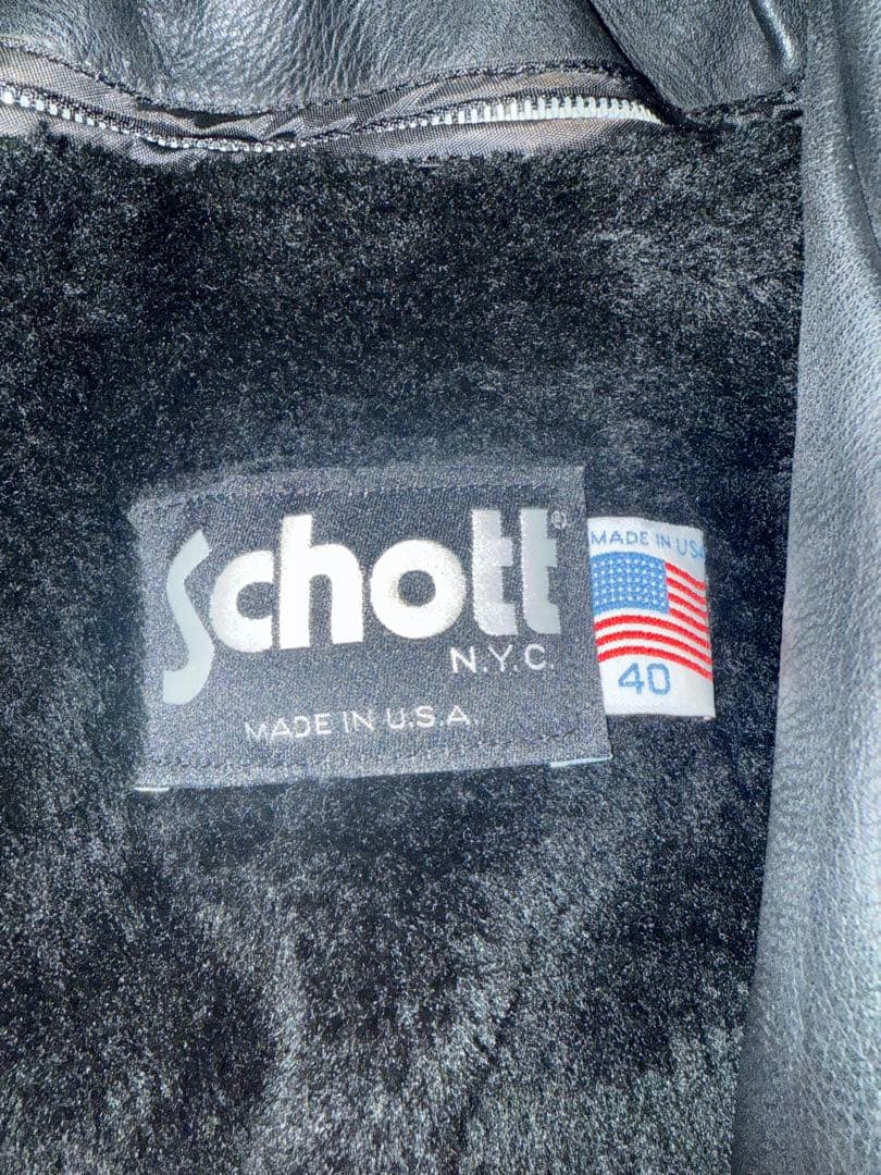 Schott シングルライダース ブラック 40