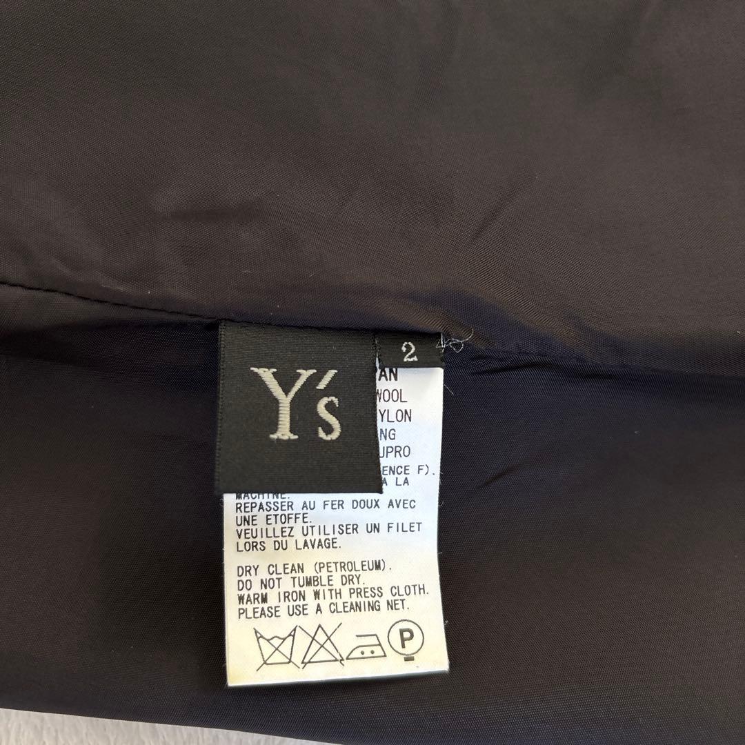 Y's ワイズ 変形 サルエルパンツ ウール チェック アシンメトリー 日本製