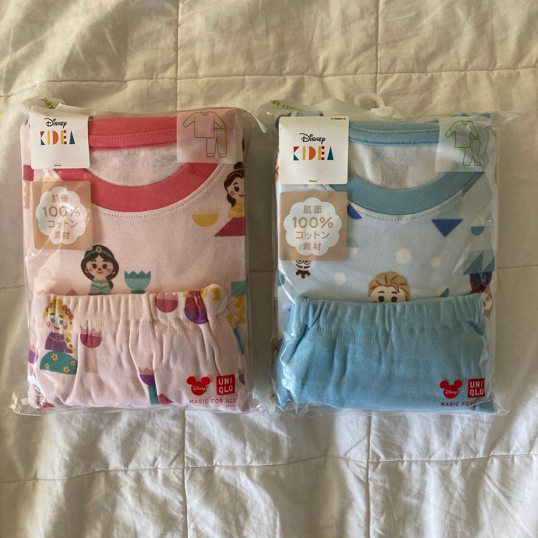 ユニクロ　プリンセス&アナと雪の女王　長袖パジャマ　2点セット