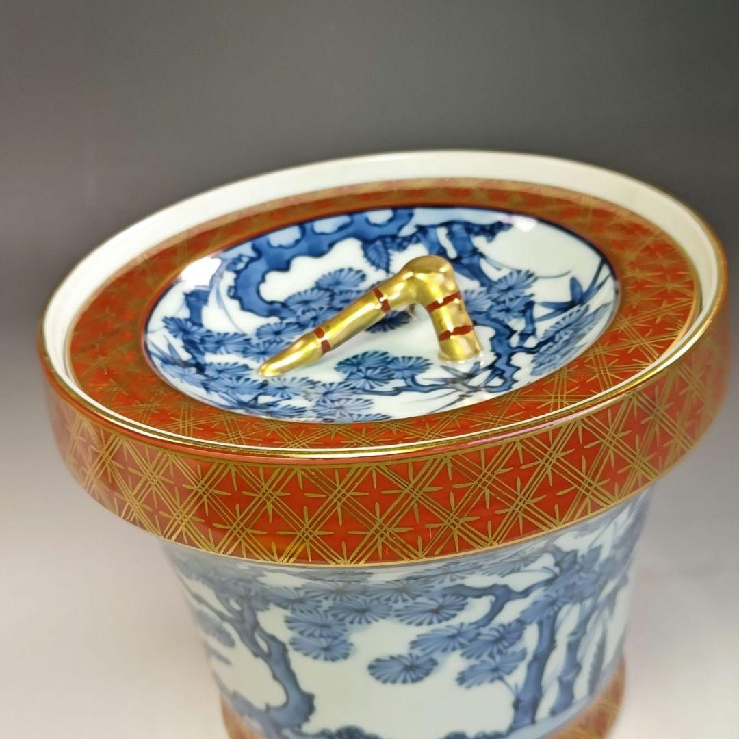 イ753 水指『平安　春峰造』『末廣金襴手　水指　共箱』茶道具