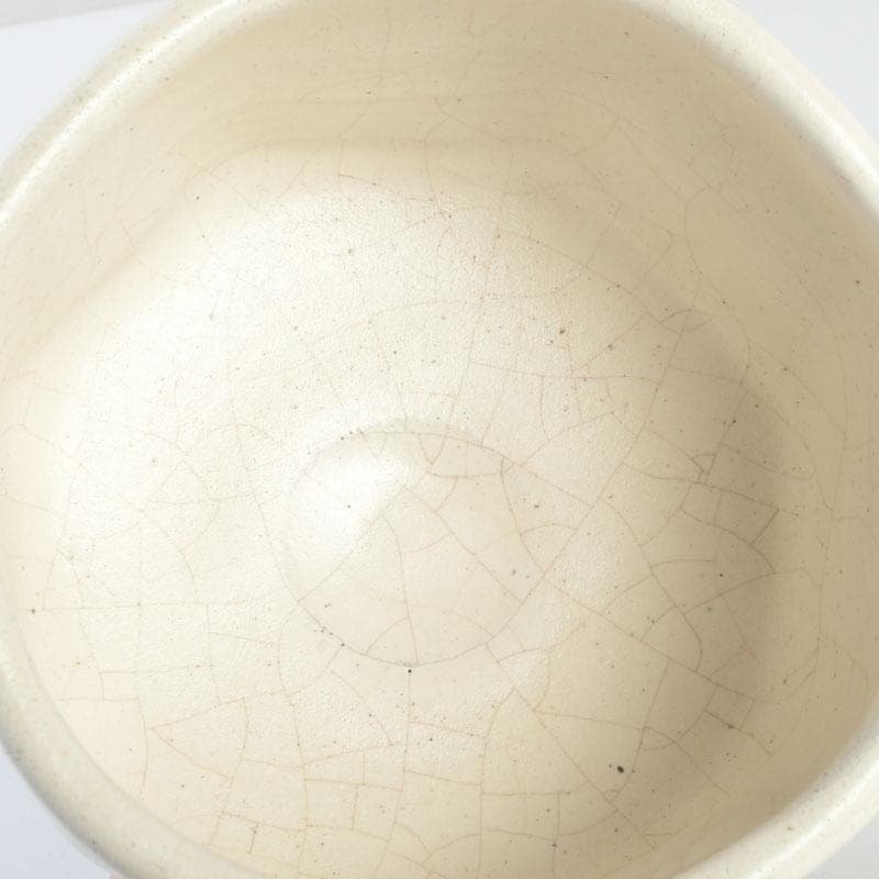 茶道具　京焼　丹羽好一作　白流茶碗　共布共箱　V　9803