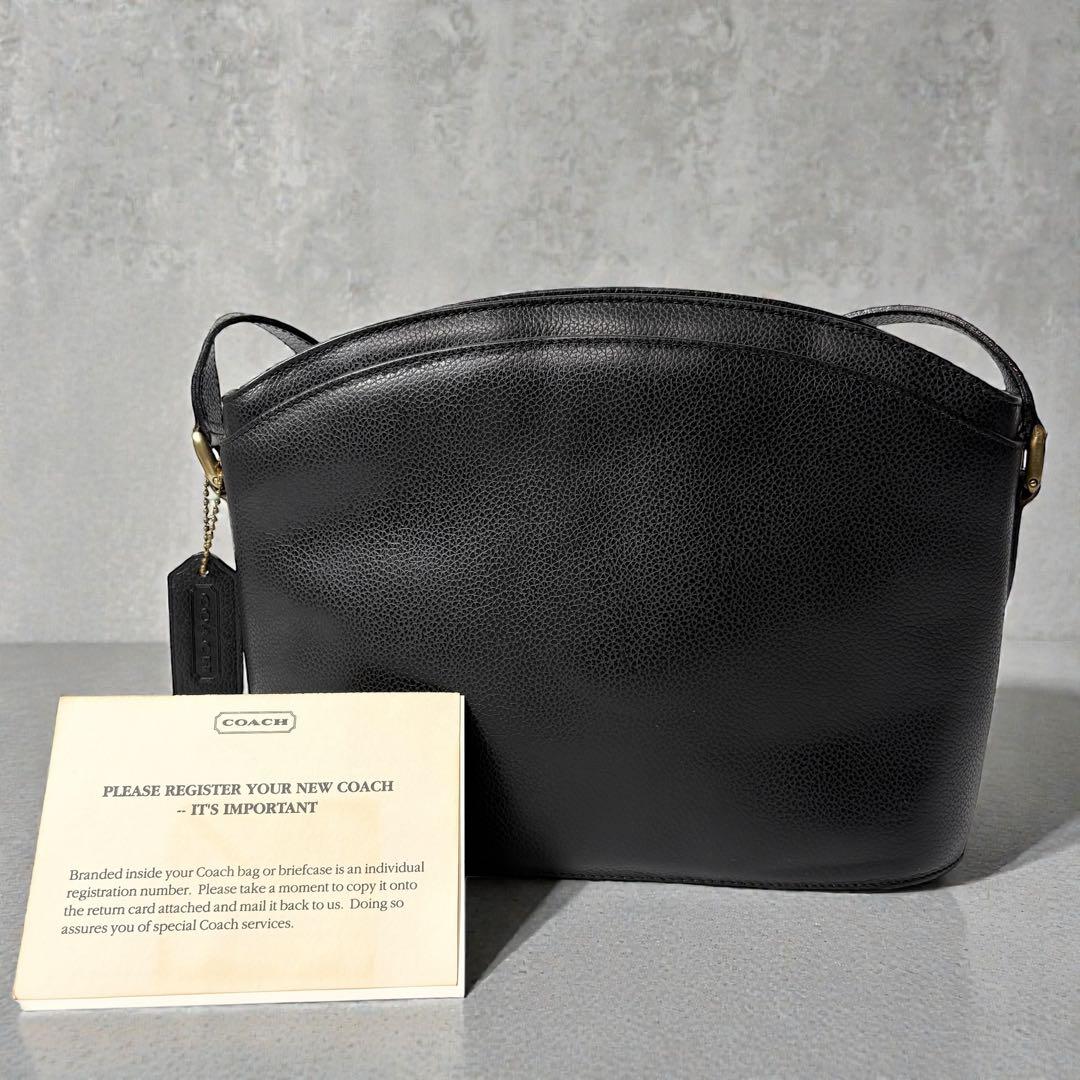 オールドコーチ　シボレザー　ブラック　ショルダーバッグ　2室　vintage.