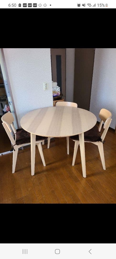 【はるさん専用】リーサボー ナチュラル木製円形テーブル 105cm