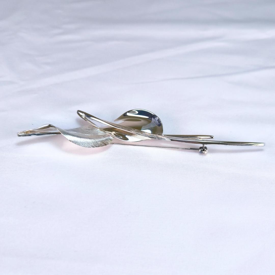 【美品】クリスチャンディオール　リーフモチーフブローチ SV925