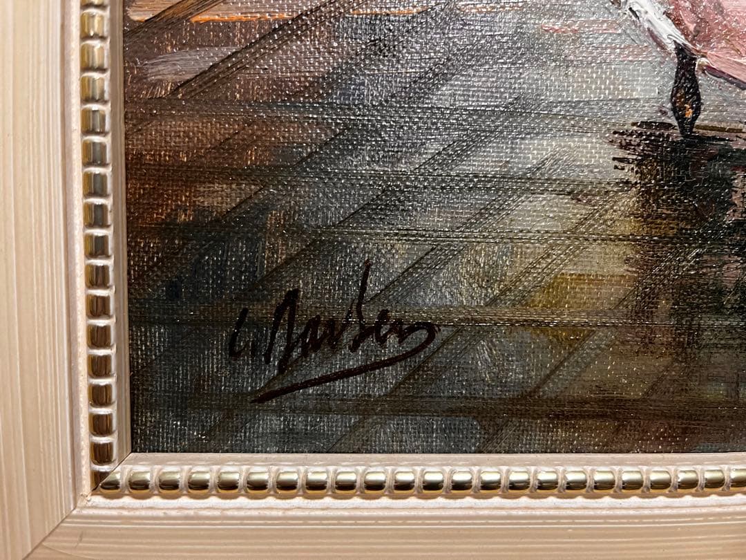 油絵　貴族人物　作者不詳