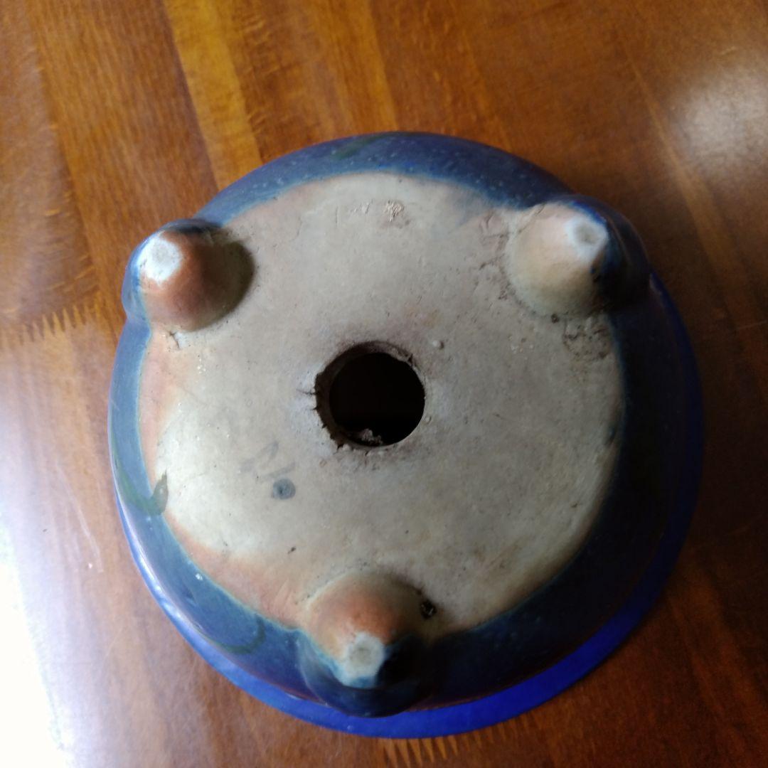 瀬戸　瑠璃釉　植木鉢　珍品　骨董