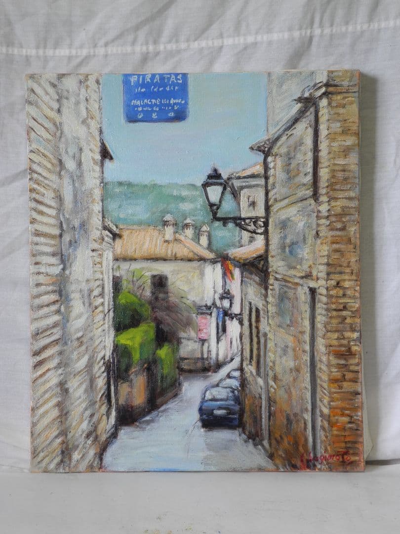 油絵トレドの街角