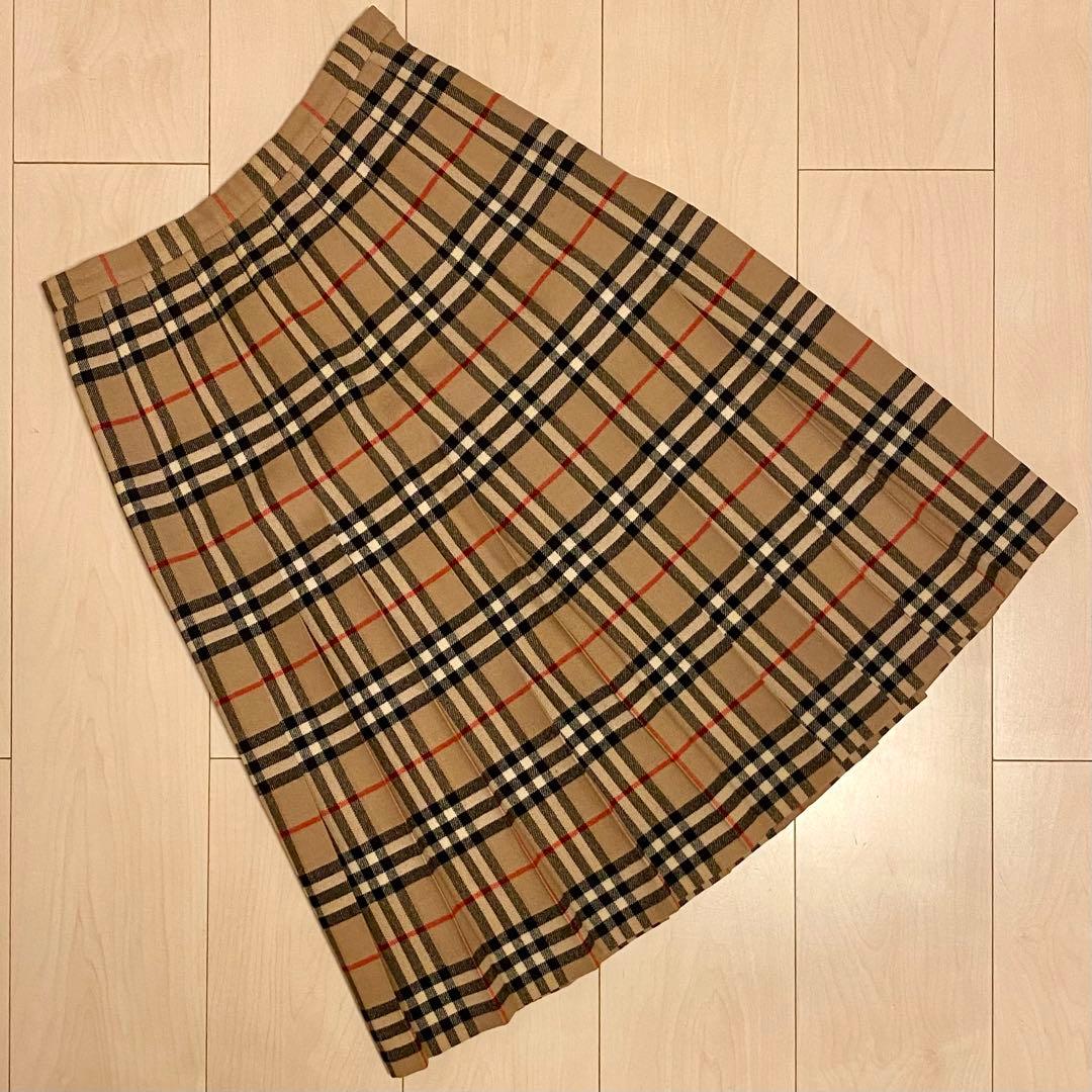 Burberrys プリーツスカート ウール100% バーバリー ノバチェック