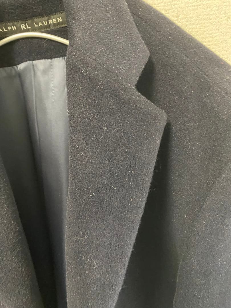 極美品　ラルフローレンブラックレーベル　チェスターコート　アンゴラ混　濃紺