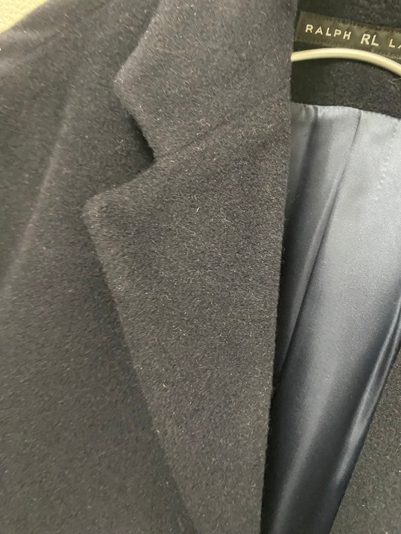 極美品　ラルフローレンブラックレーベル　チェスターコート　アンゴラ混　濃紺