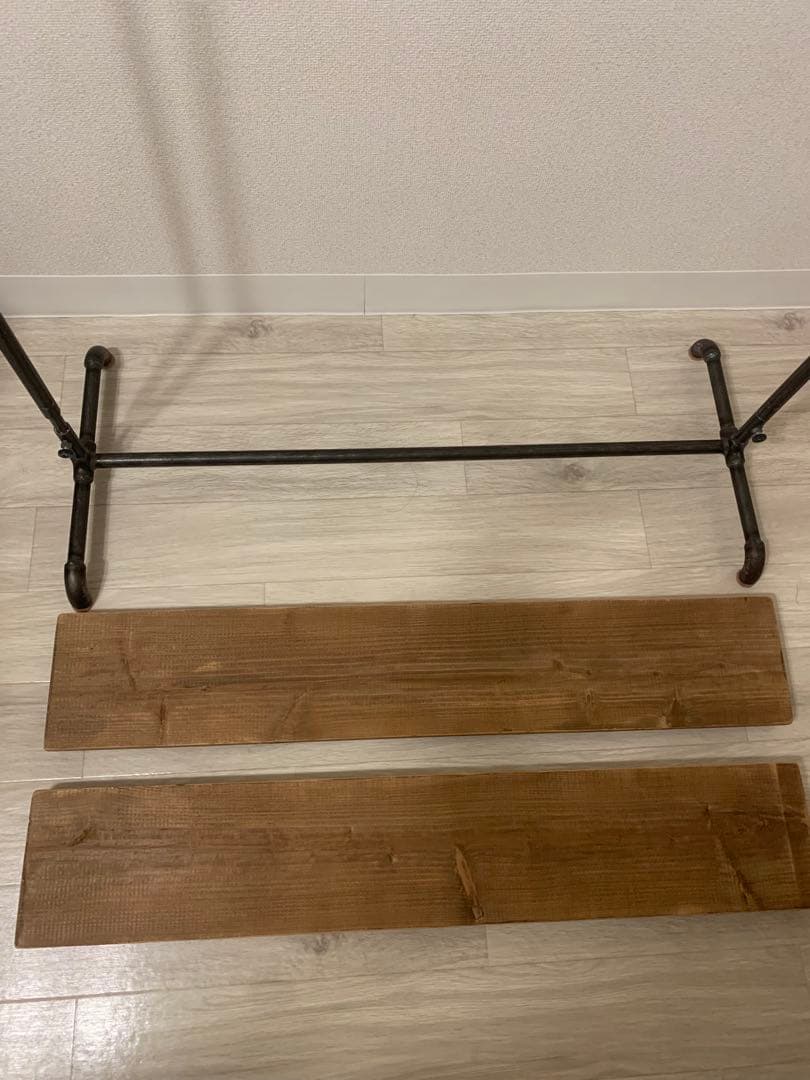 ✨ダブルスタンダード　職人ハンドメイド鉄製ハンガーラック