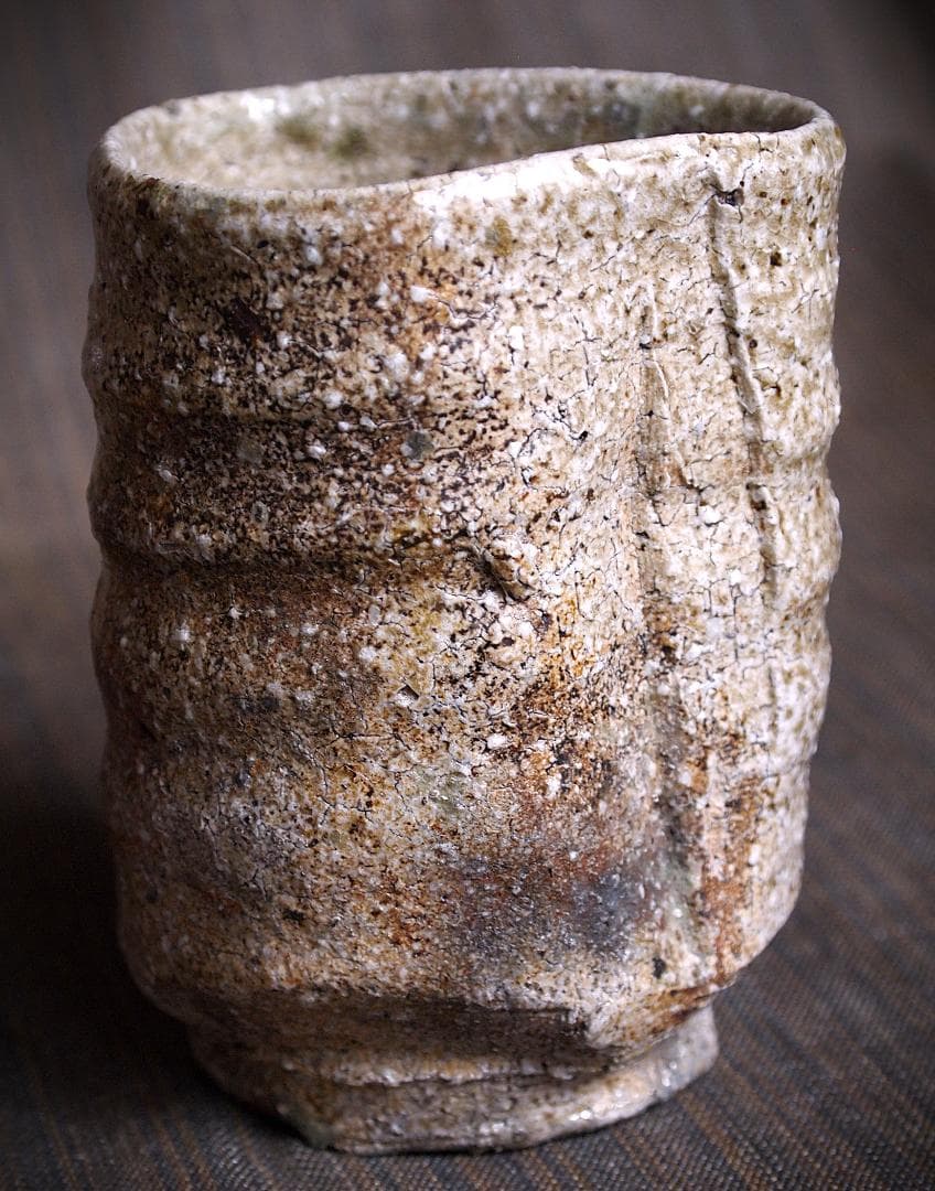 人気作家★谷本貴【師：師：森正・谷本景】伊賀(窯変）湯のみA★共箱 匿